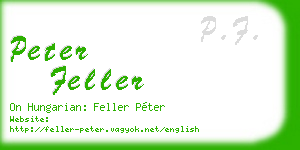 peter feller business card